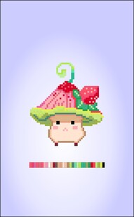 戴西瓜帽的可爱小仓鼠像素十字绣