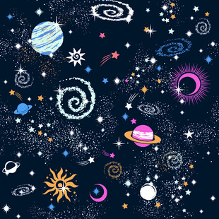梦幻宇宙星空图案元素