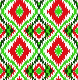 红绿几何图案民族风纹理