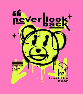 服装印花矢量潮流小熊图案