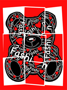 服装印花矢量潮流熊图案