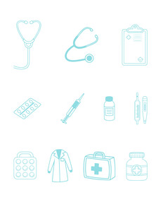 矢量手绘医院医疗设备免抠元素