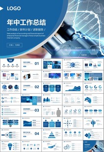 生物医疗科技DNA模板PPT