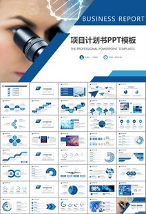 生物医疗科技DNA模板PPT