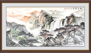 旭日东升山水画