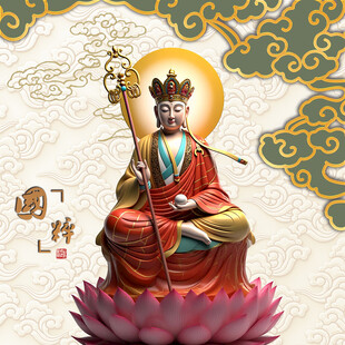 地藏王菩萨坐像艺术图