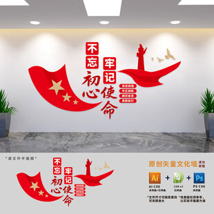 不忘初心牢记使命党建文化墙