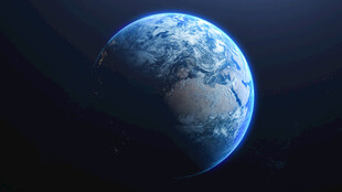 蓝色星球地球的宇宙视角