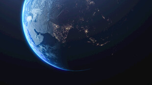 蓝色星球地球夜景