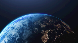 蓝色星球地球夜景