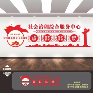 综治服务中心文化墙