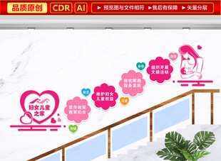 妇女儿童之家楼梯文化墙