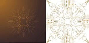 双色对称花纹图案设计