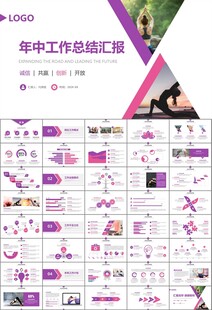 紫色时尚瑜伽馆瑜伽培训PPT