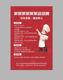 餐厅招聘海报
