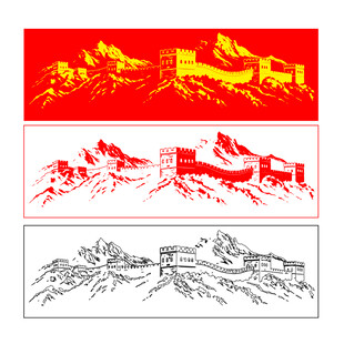 矢量长城图案