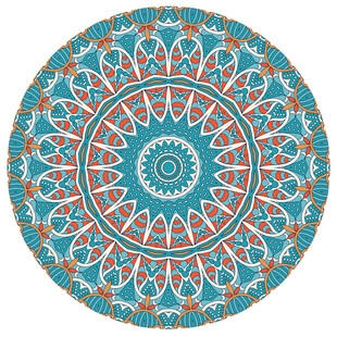 精美圆形曼陀罗花纹图案