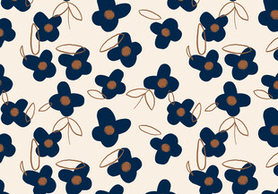 蓝花简约图案背景设计