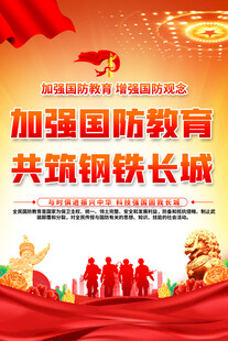 国防教育标语海报