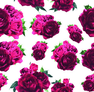 玫红色玫瑰花图案设计