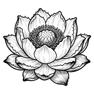 雪莲花失量线稿图片