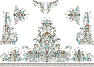 精致蓝白花卉装饰图案