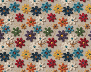 多彩小花图案纹理布料
