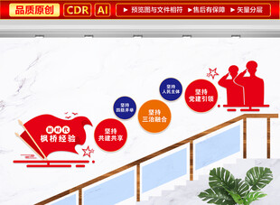 新时代枫桥经验楼梯文化墙