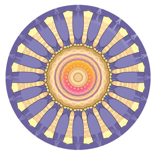 绚丽多彩圆形曼陀罗图案