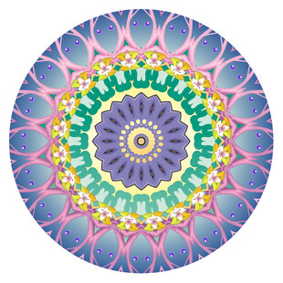 圆形唯美花纹图案