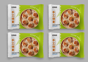 包装袋样机四袋美味包装效果图