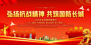 全民国防教育日展板