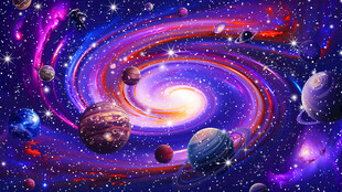 宇宙星空星球旋涡软膜天花吊顶