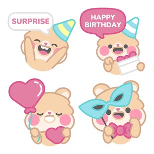可爱生日主题卡通形象