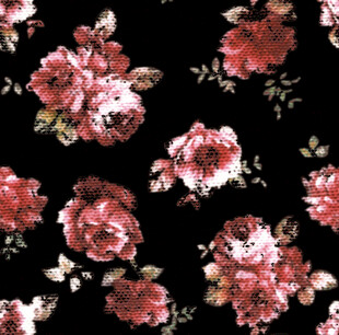 复古红玫瑰花卉图案