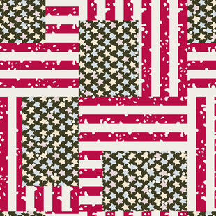 红白格纹拼接图案