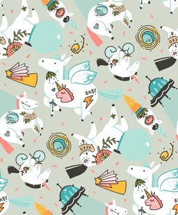 卡通动物与乐器图案背景