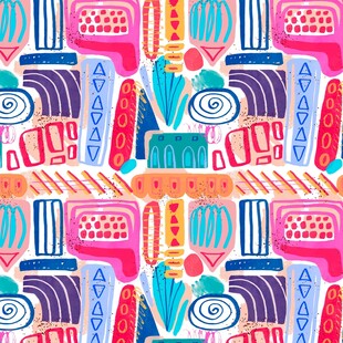 多彩几何民族风图案设计