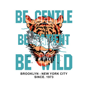 野性老虎标语图案设计