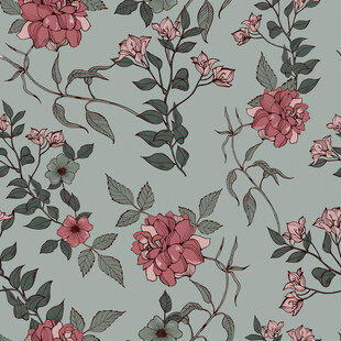 浅灰底粉色花卉图案纹理