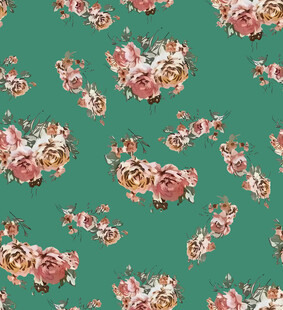 绿色底花卉图案纹理