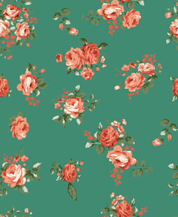绿色底花卉图案背景