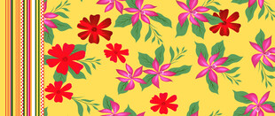 花卉图案背景色彩鲜艳