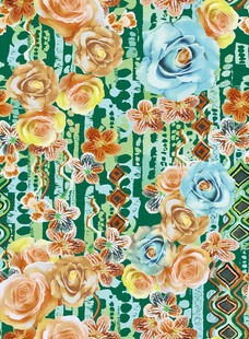 花卉图案背景的多彩画面