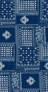 蓝白几何图案复古风布料