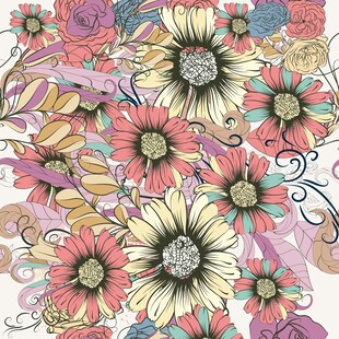 多彩花卉图案背景