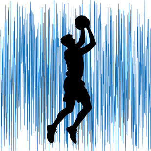 篮球运动员跃起投篮瞬间