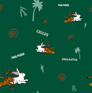 绿色背景动物图案设计