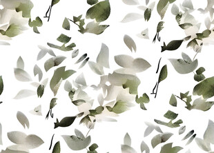 清新绿叶花卉无缝图案