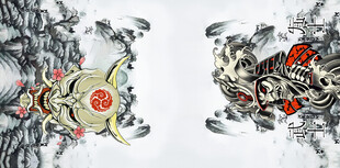 中式传统风格神秘图腾图案